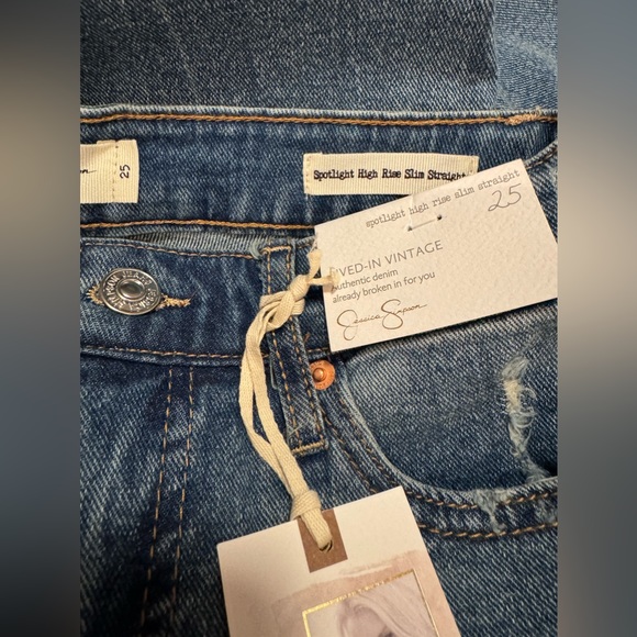 Jessica Simpson Blue Streak Spotlight Straight Ongoing, distressed/Ripped Jeans - Picture 14 of 16